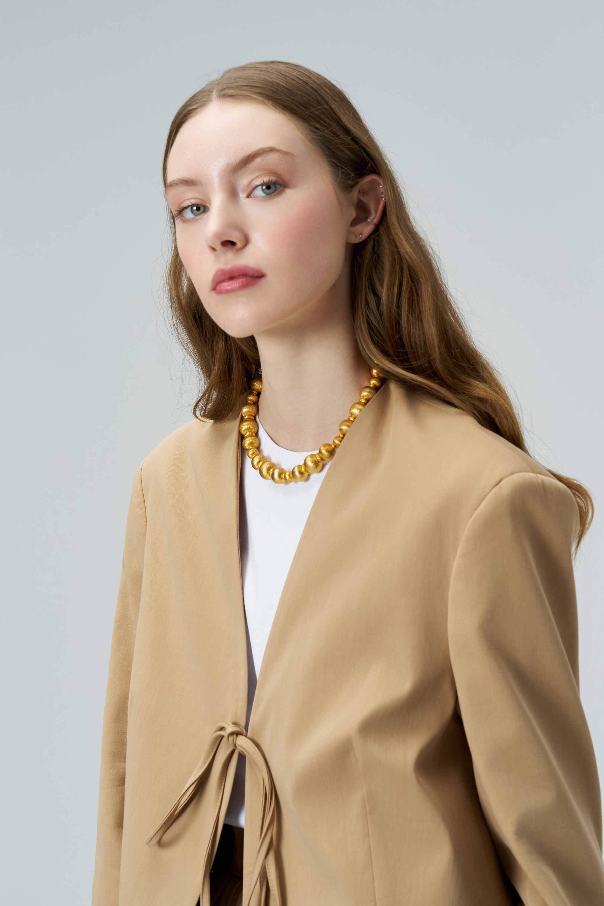 LUNA Rope Detailed Camel Jacket