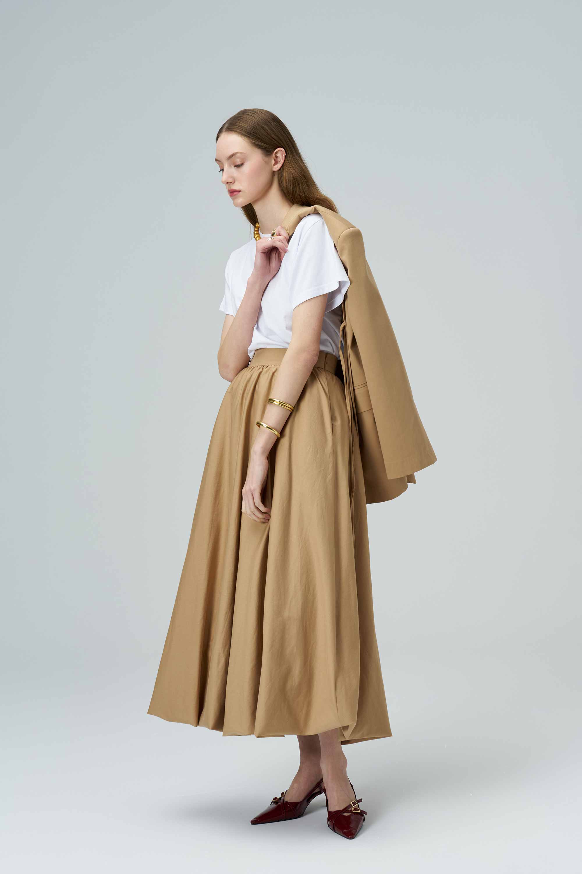 LUNA Midi Balloon Camel Skirt