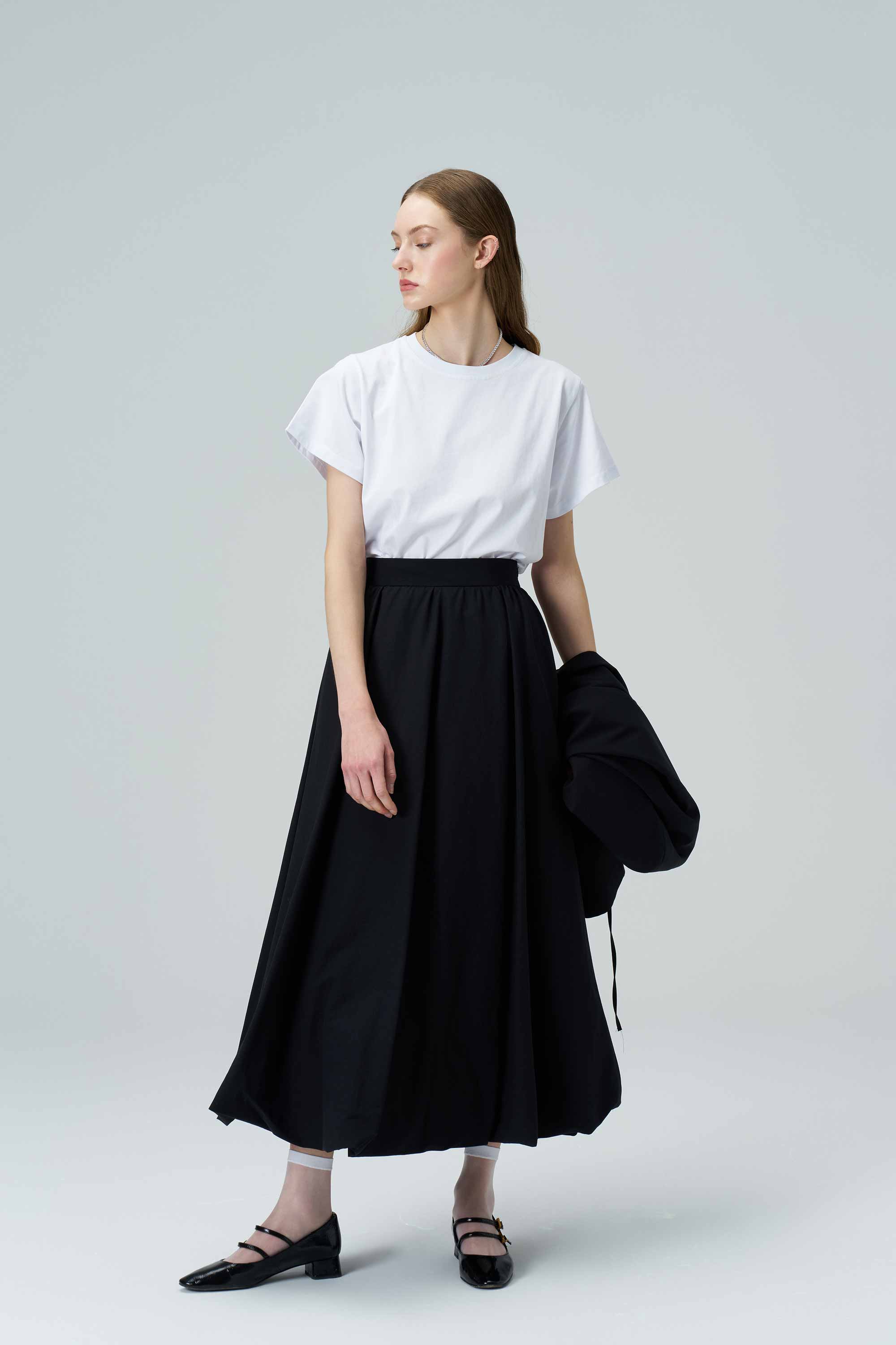 LUNA Midi Balloon Black Skirt