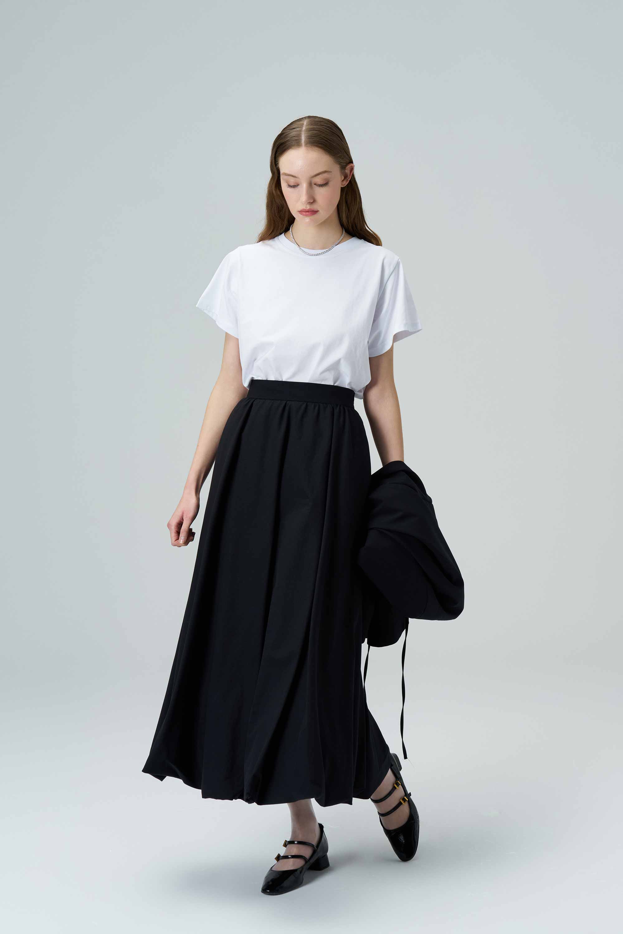 LUNA Midi Balloon Black Skirt