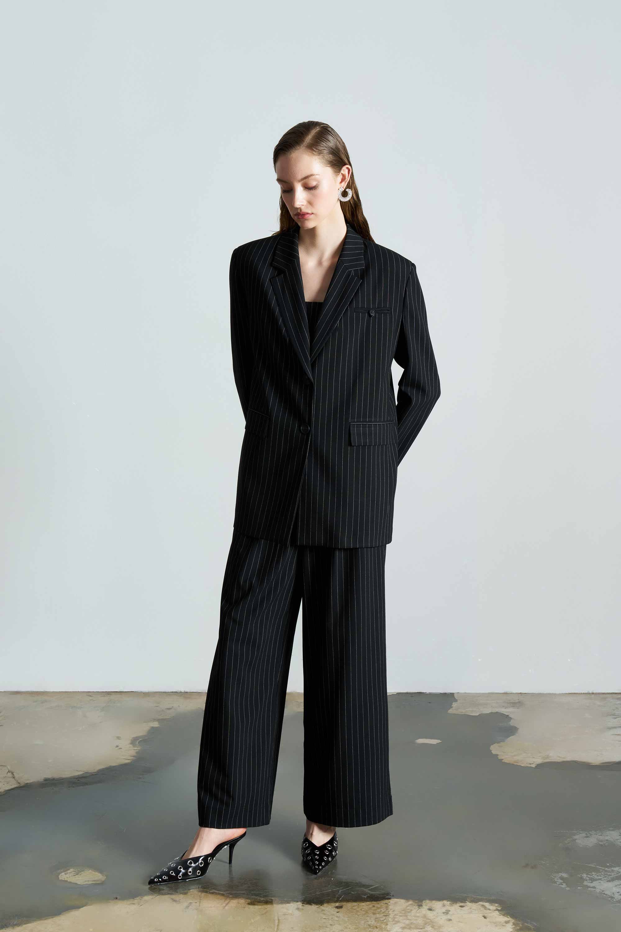 BLAIRE Striped Black Jacket