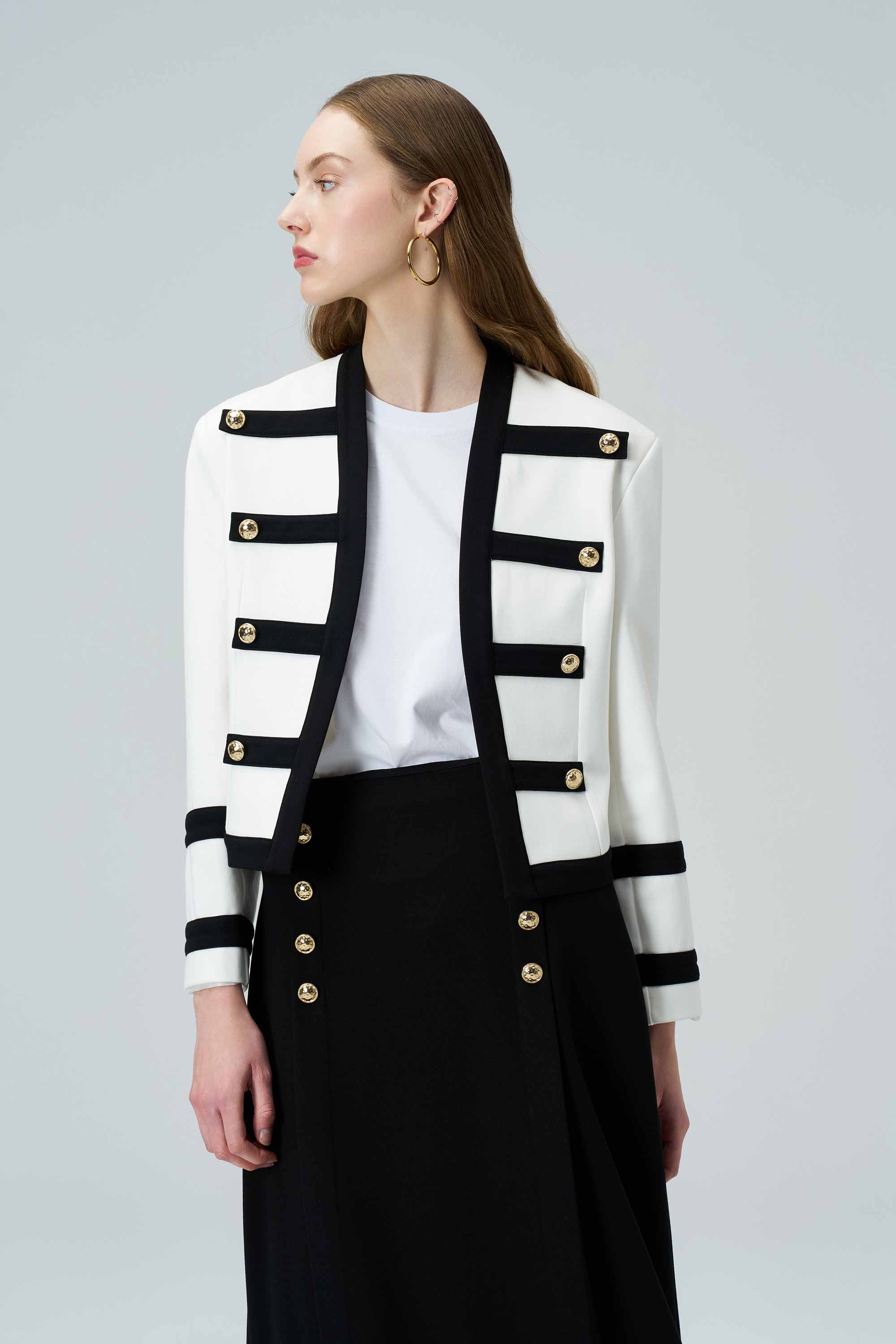 CAMILLE Padded Knit White Jacket