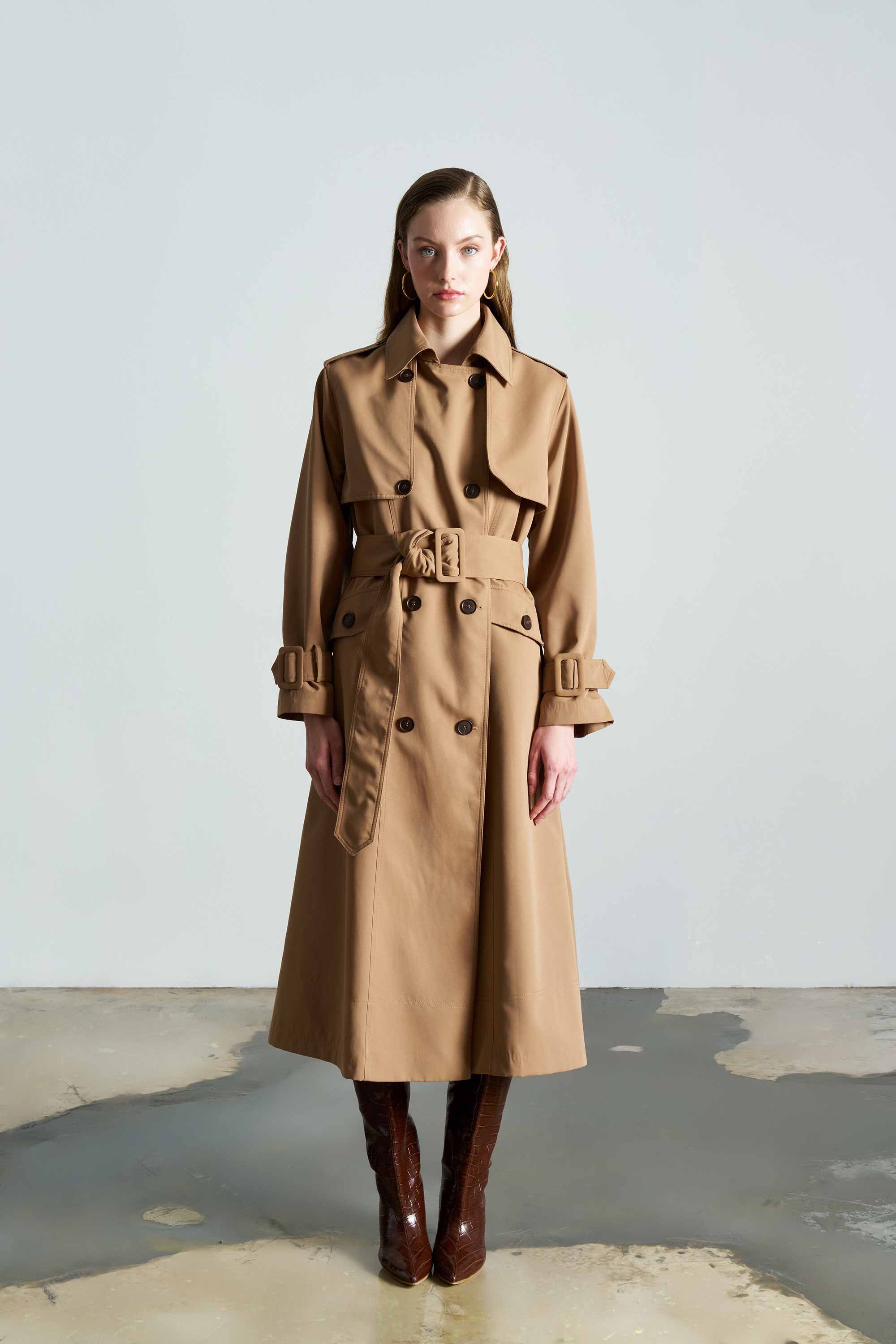 FRANKIE Camel Trench Coat