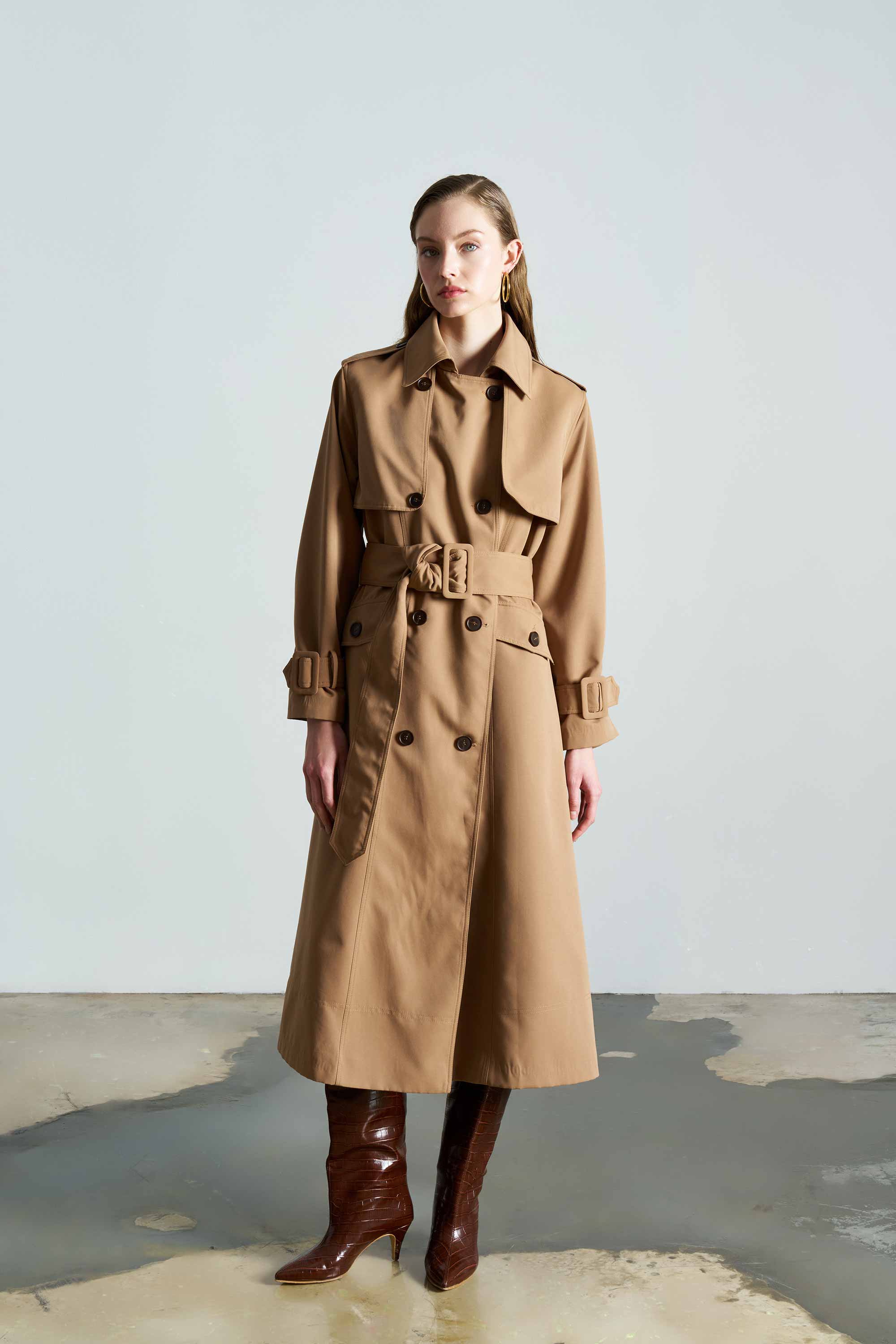 FRANKIE Camel Trench Coat