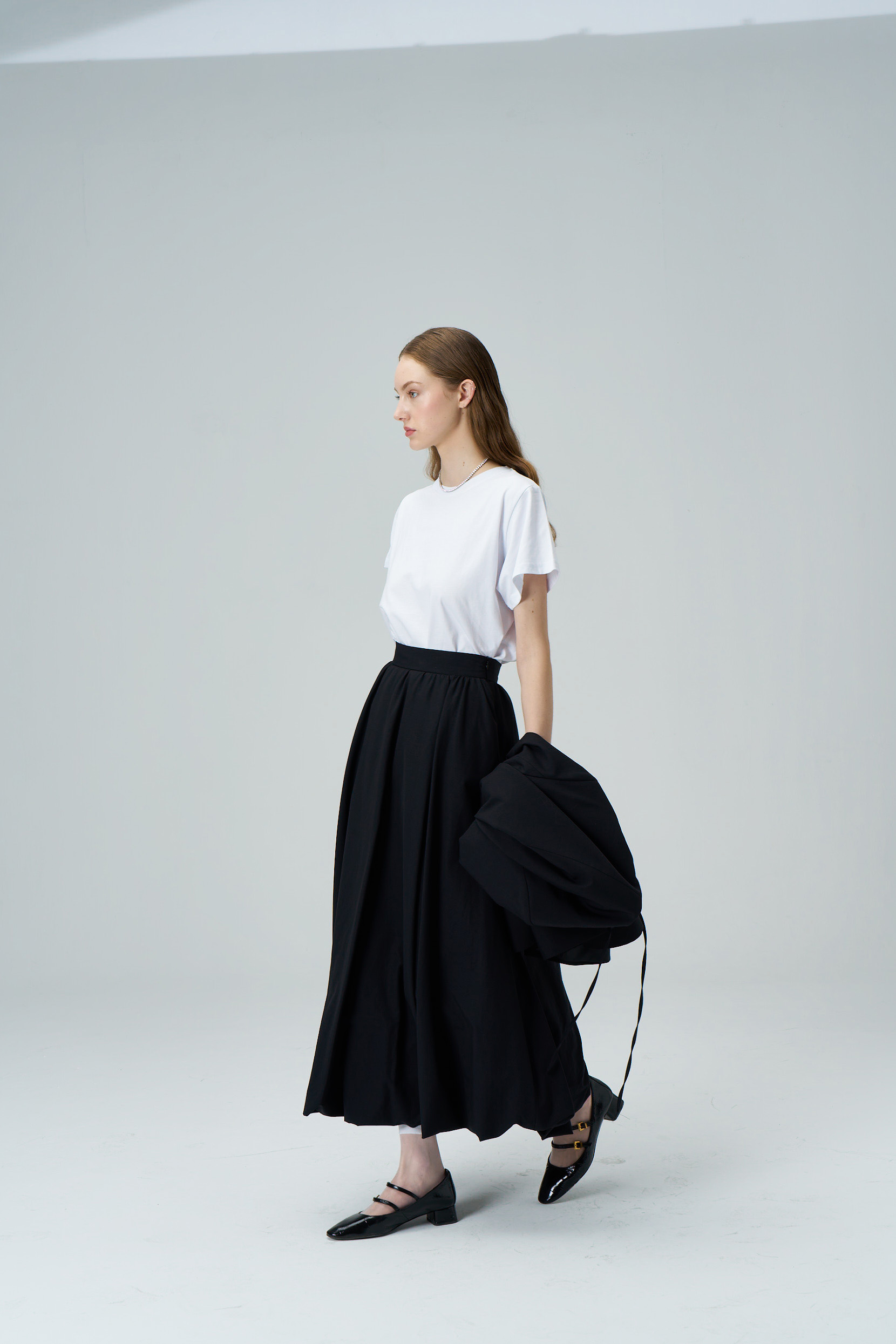 LUNA Midi Balloon Black Skirt