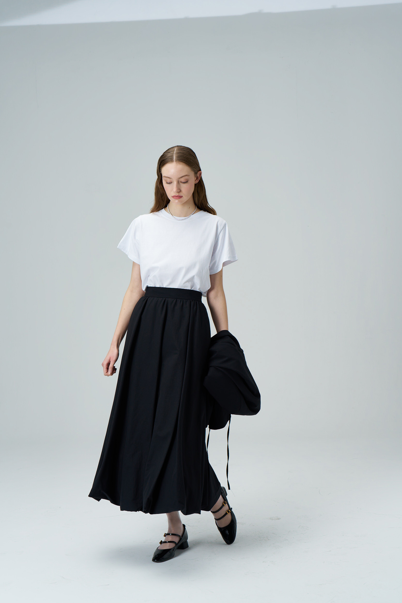 LUNA Midi Balloon Black Skirt